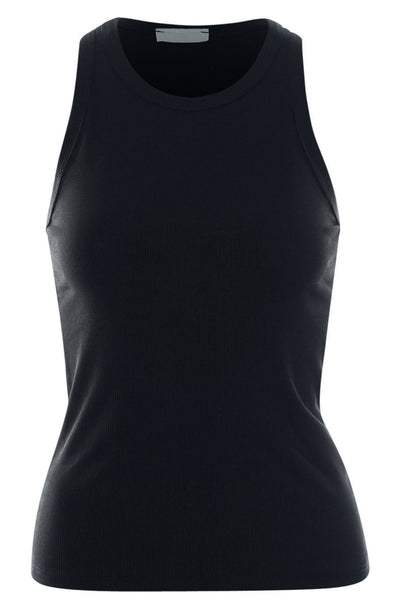 Abby Ribbed Vest Top-Black