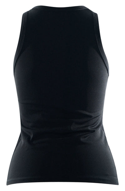 Abby Ribbed Vest Top-Black