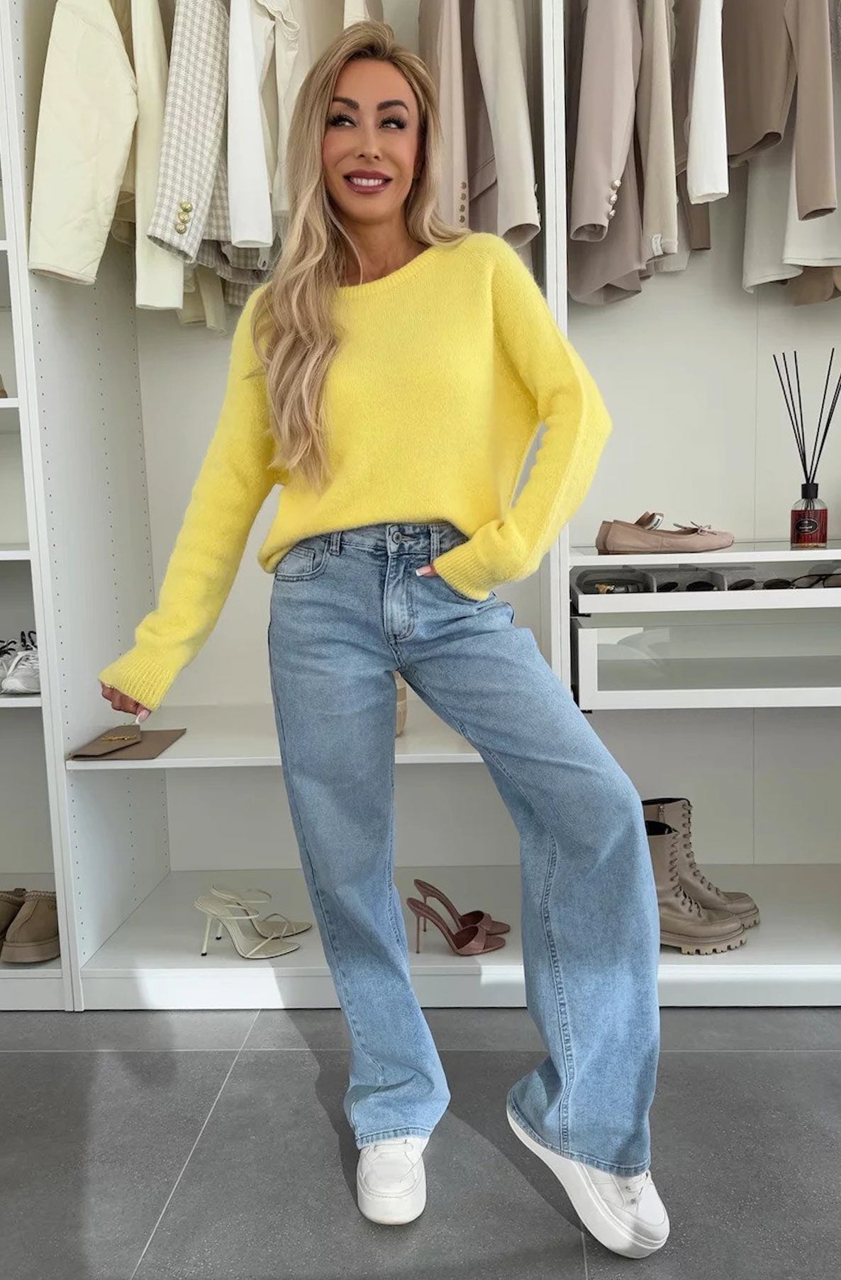 Elisha Light Knitted Jumper Sweater-Yellow