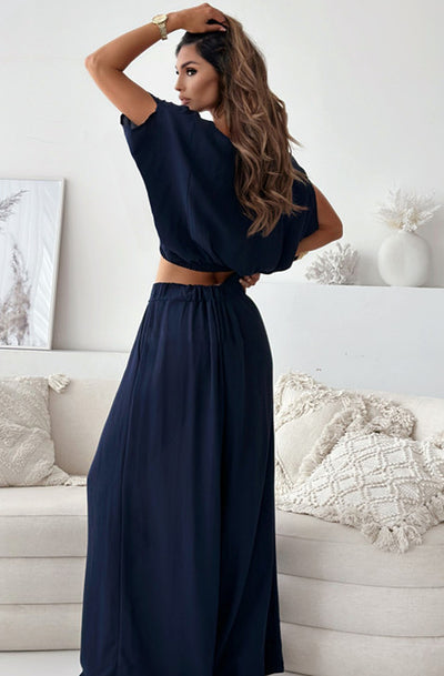 Janette Two Piece Co-Ord Set-Navy