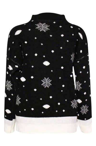 Ohana Christmas 'Reindeer' Jumper Top-Black