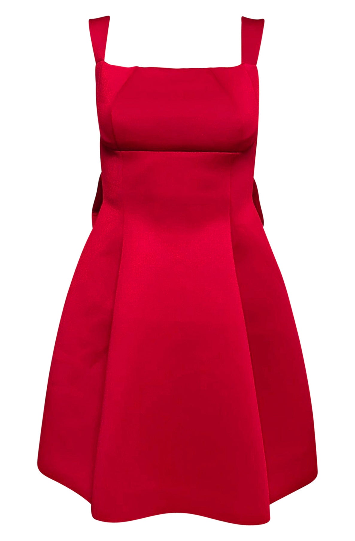 Trisha 'BOW' Scuba Skater Dress-Red